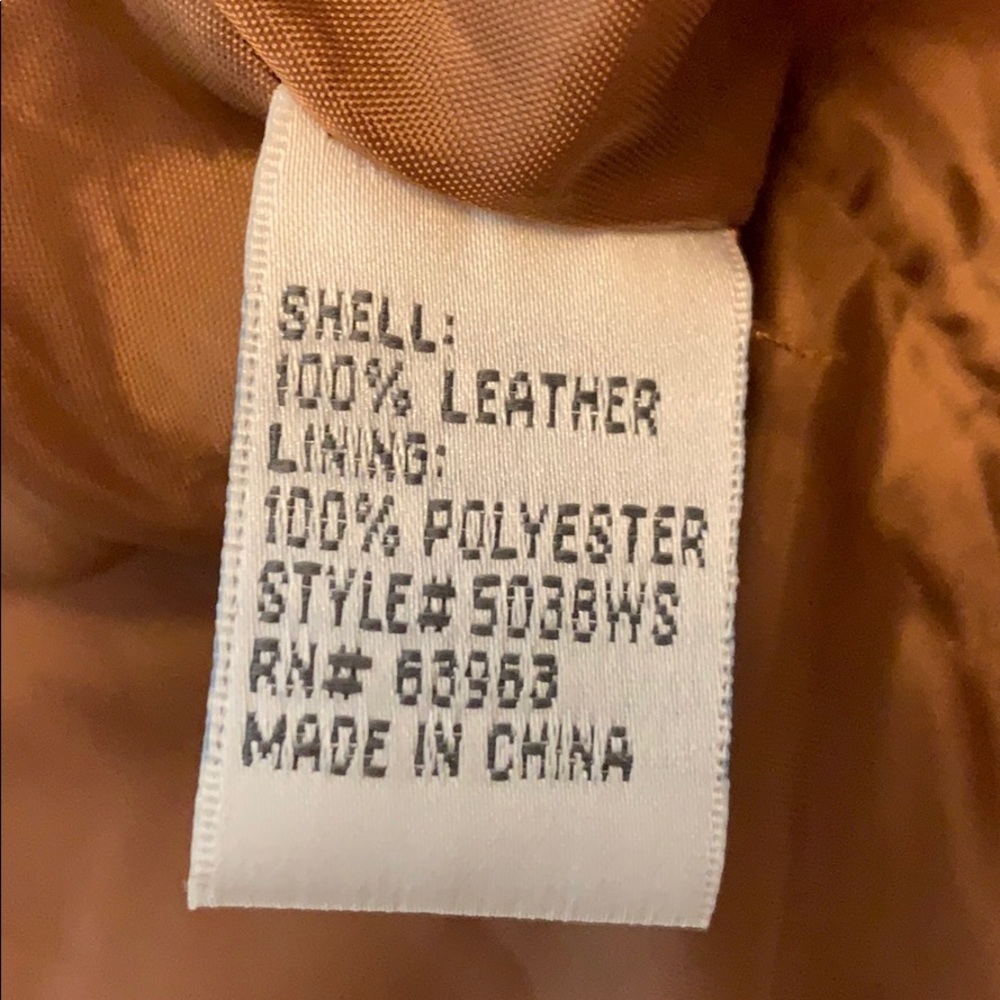 Dressbarn Collarless 3/4 Sleeve 100% Leather Coat Size XL - Picture 5 of 5